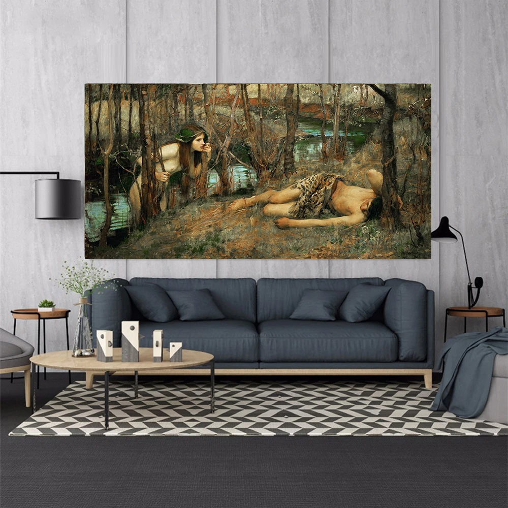 Citon William Waterhouse《The Naiad,Water Nymph,1893》Canvas Art Oil Painting Artwork Poster Picture Wall Decor Home Decoration