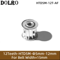 12 Teeth HTD 5M Synchronous Pulley Bore 5/6/6.35/8/10/12mm for Width 15mm HTD5M Timing Belts Gear wheel pulley 12T AF Type Alloy