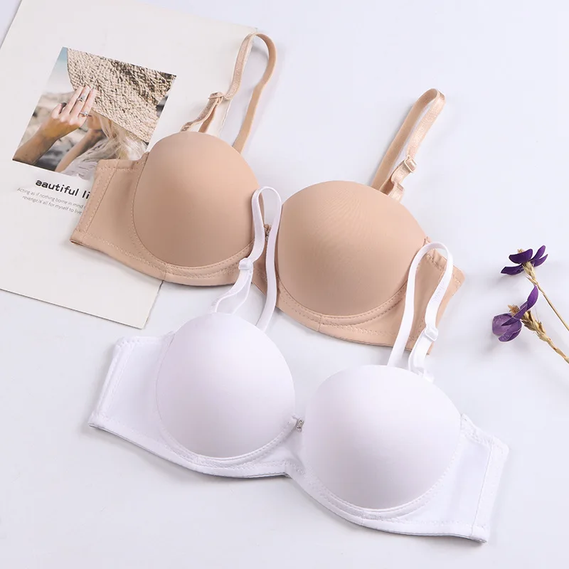 New Women\'s Cotton Bra Fashion Push Up Comfort Underwear Sexy Solid Color Half Cup Brassiere Small Chest Female Sexy Lingerie