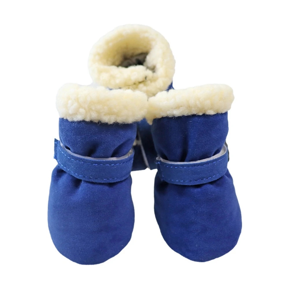 4 Pcs/Sets Winter Dog Shoes For Small Dogs Warm Fleece Puppy Pet Shoes Waterproof Dog Snow Boots Chihuahua Teddy Yorkie Shoes