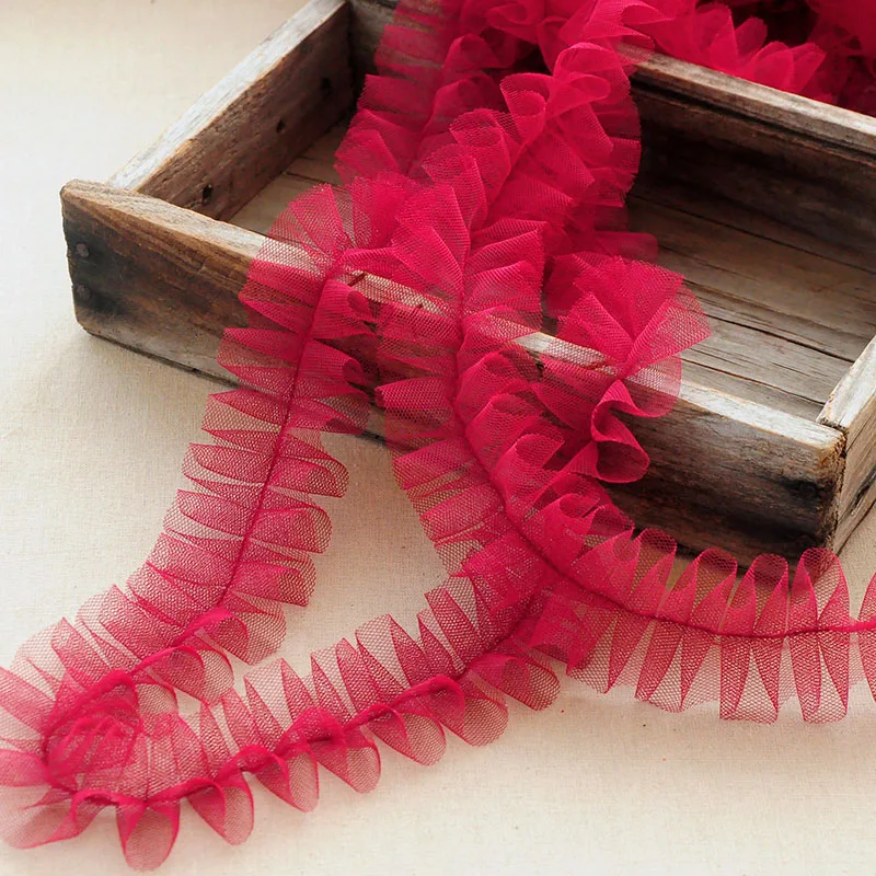 5cm wide pleated mesh small lace handmade DIY skirt hem and home fabric decoration 10meter