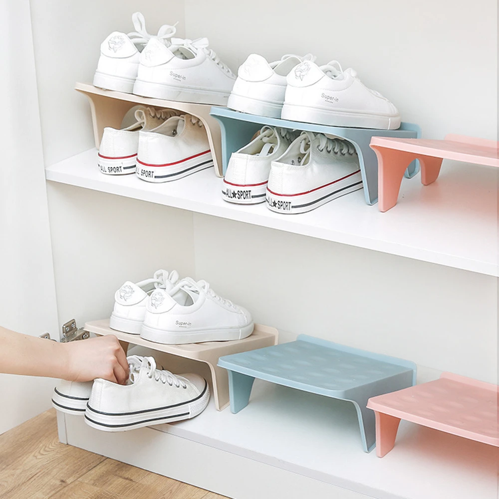 

Hot Sale Household Storage Shoe Rack Double Shoe Support Plastic Integrated Simple Space Economy Simple Shoe Storage Rack 2024