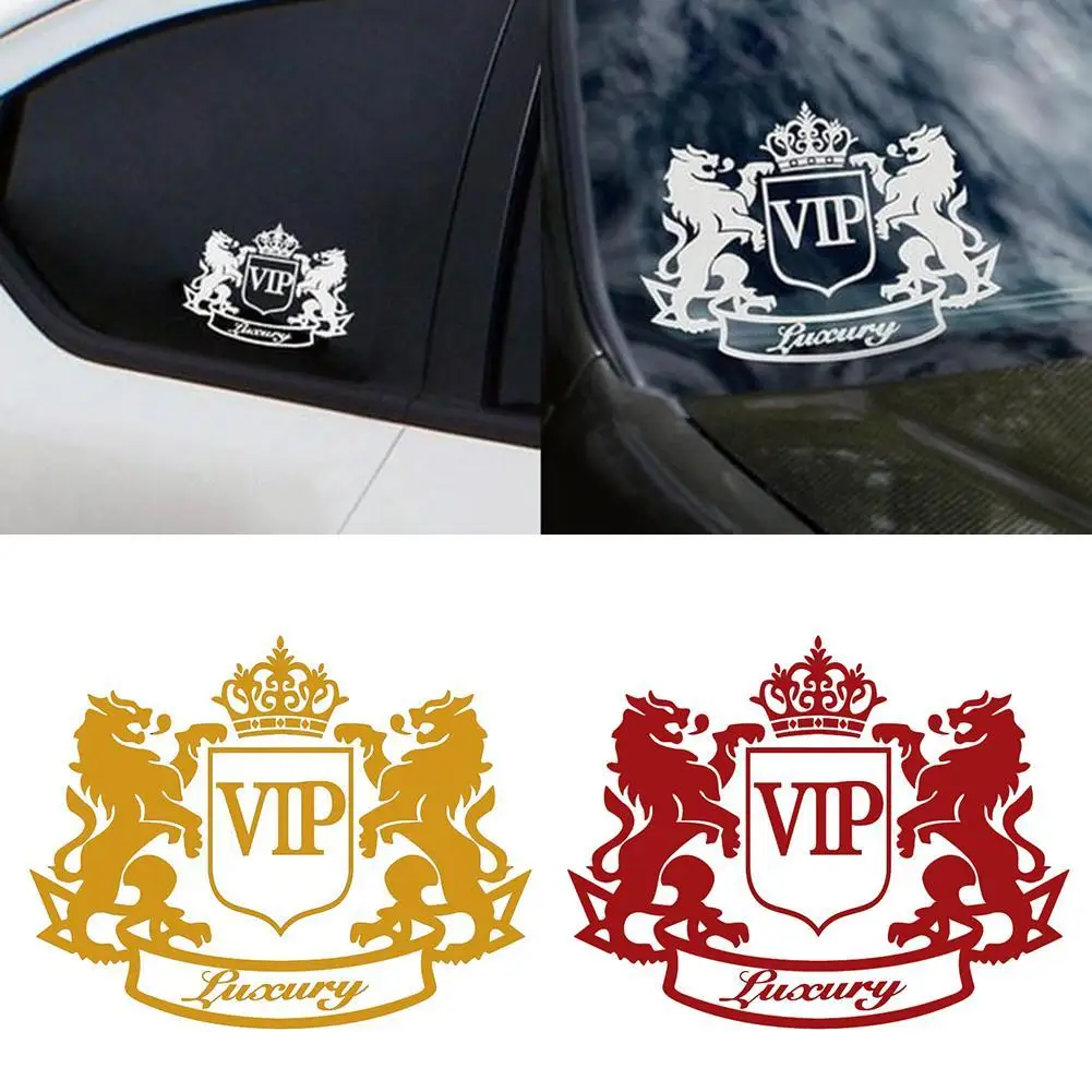 Double Lion Crown VIP Letter Motorcycle Car Decoration Reflective Decal Sticker Car Accessories