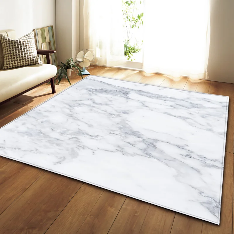 Nordic Modern Marble 3D Printed Carpets for Living Room Bedroom Area Rugs Entrance Doormat Kitchen Bathroom Anti-slip Floor Rug