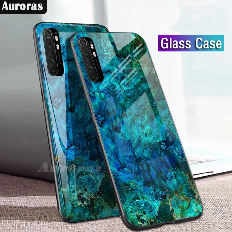 Auroras For Mi Note 10 Lite Case Tempered Glass With Soft TPU Frame Shockproof Back For Xiaomi Mi Note 10 Lite Cover Case