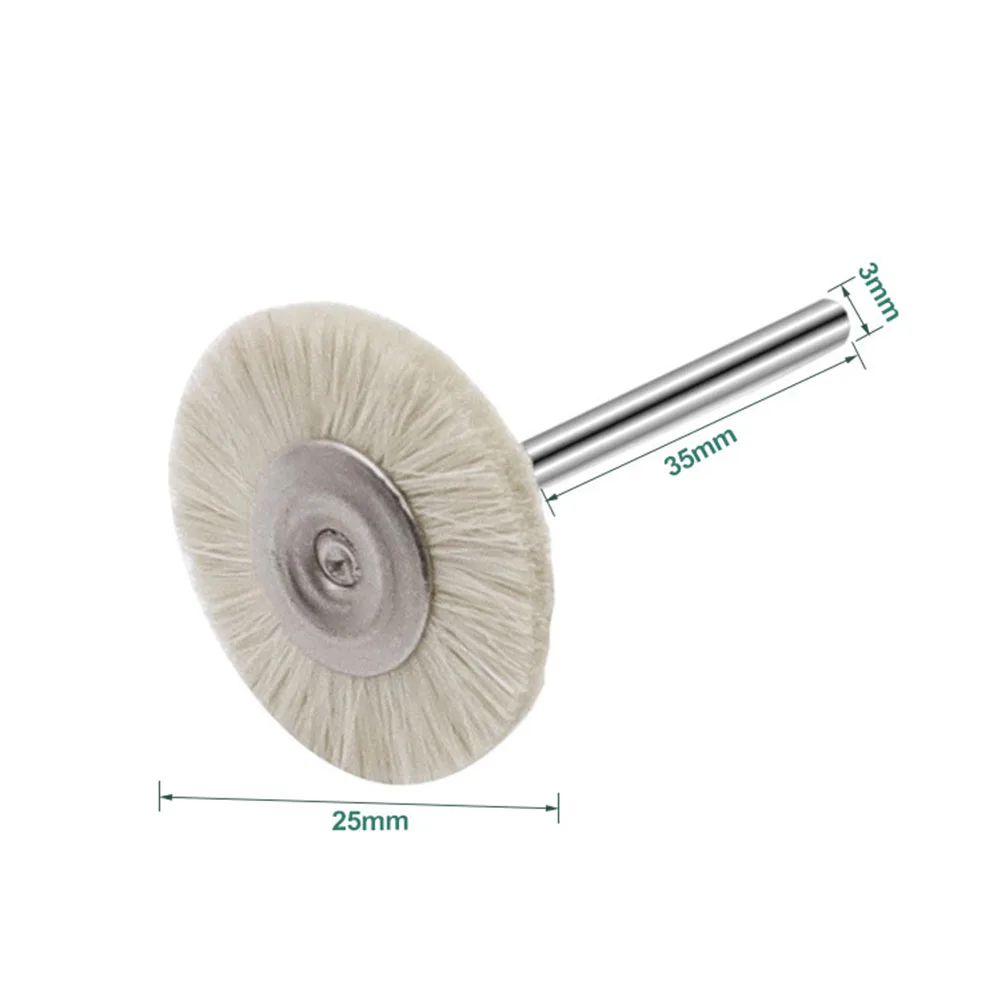 6 Chiếc Len Trắng Bàn Chải 3Mm Đầu Mài Có Tay Cầm Ngọc Chạm Khắc Đánh Bóng Bạc Bộ