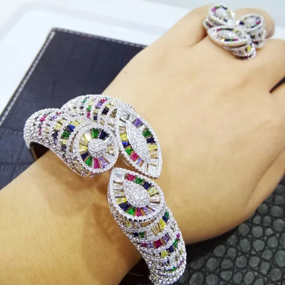 GODKI Luxury Snake African Bangle Ring Set Fashion Jewelry Sets For Women Wedding Engagement brincos para as mulheres 2022