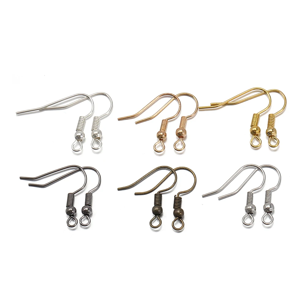 100pcs 18mm Metal Earrings Clasps Hooks Gold Color Earwire for Women DIY Jewelry Making Accessories Supplies