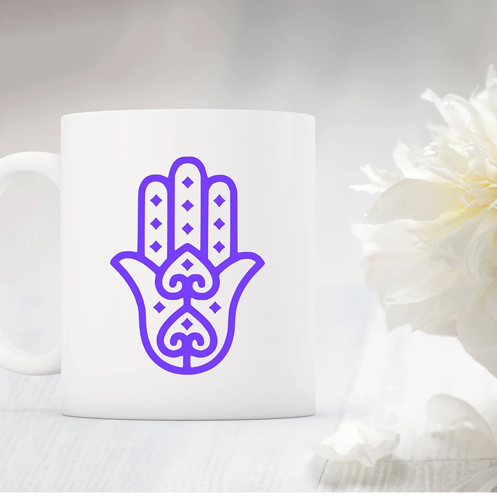 Laptop hamsa hand decal Laptop computer Decoration vinyl car window sticker hamsa hand Pattern computer mug Decor decal Z921