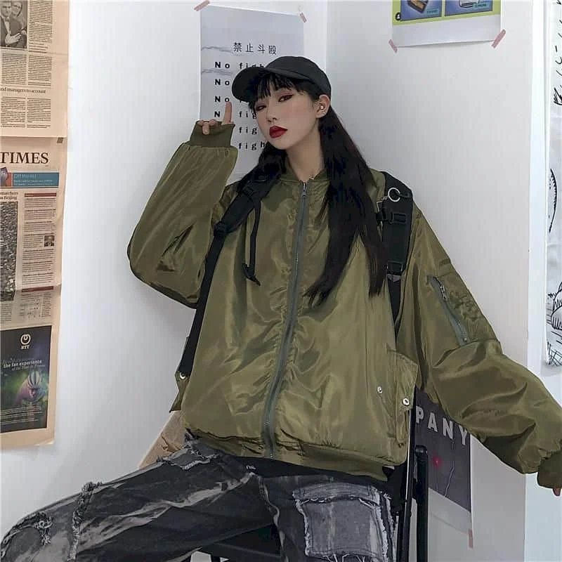 Baseball uniform cotton-padded jacket women positive negative wear coat new thick lamb wool loose Korean version student trend