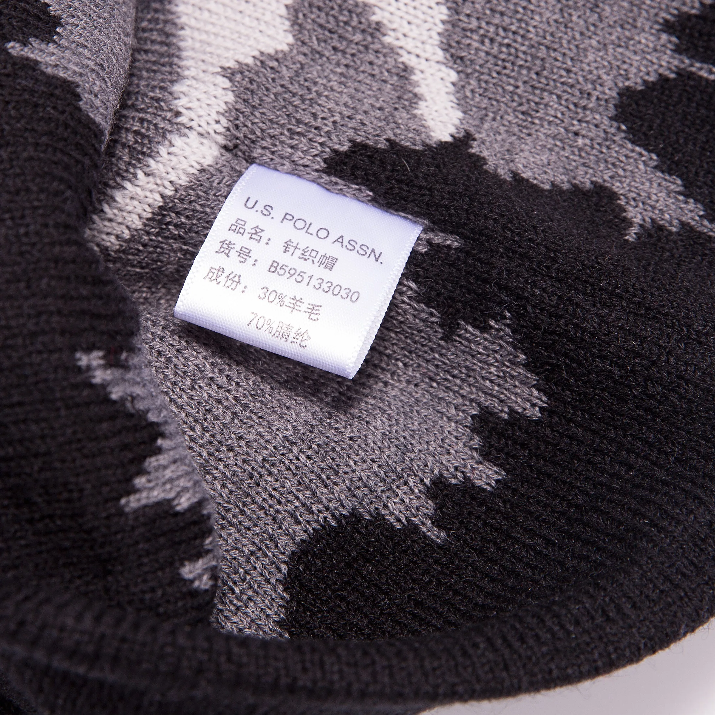 U.S. Polo Assn. Men And Women Double-sided Embroider Warm Knitted Hat Autumn Winter Fashion All-match Earmuff Head Woolen Hat