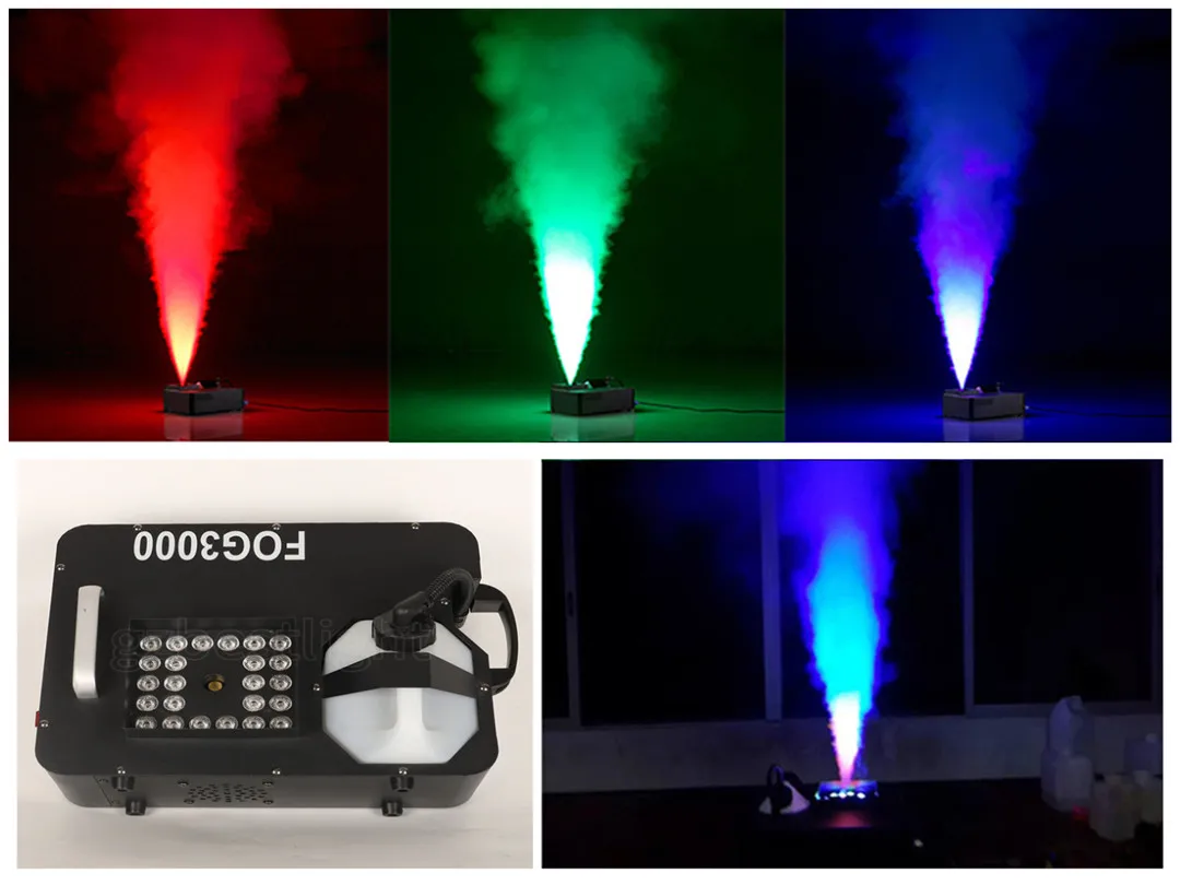 1500W Vertical Smoke Machine 1500W 3000W Column Haze machine 24 LEDs Multi Colors Fog Machine Remote Control for Stages, Disco