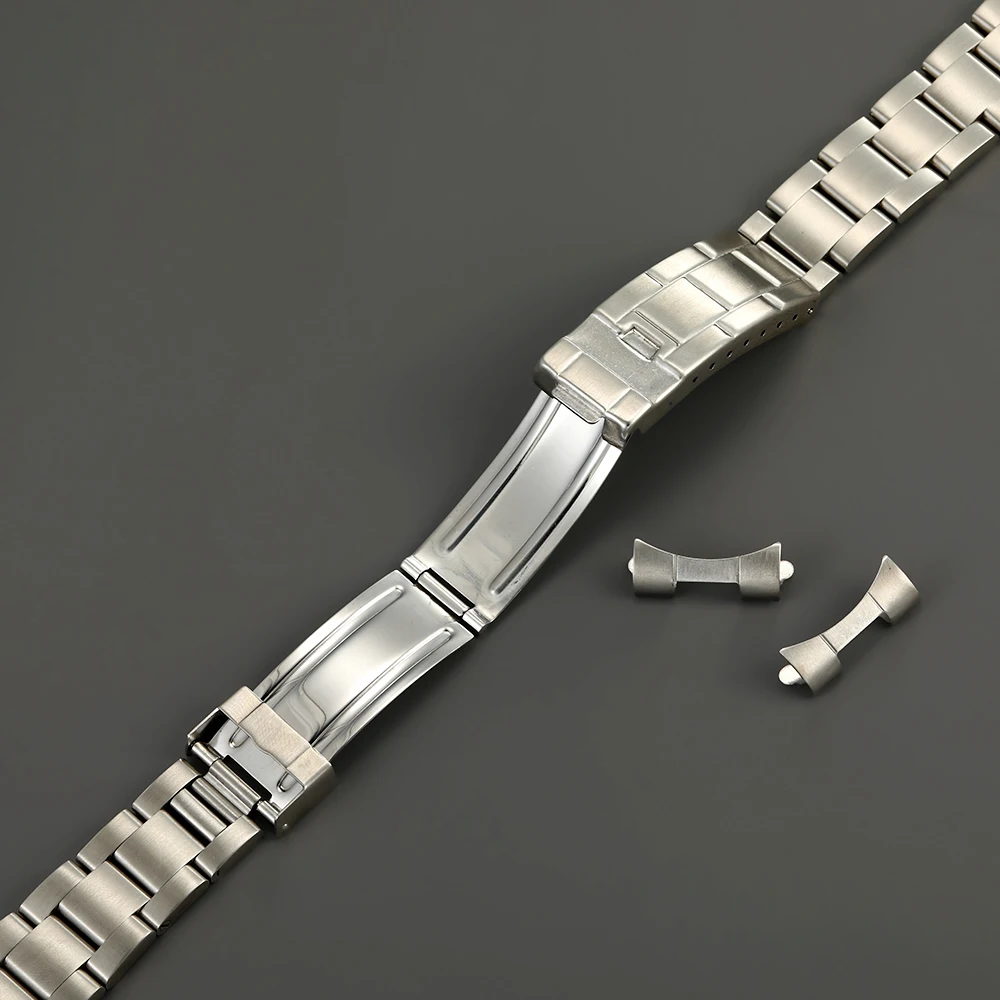 20mm Curved End Glide Oysterr Stainless Steel Solid Bracelet Watch Strap For RLX Watch