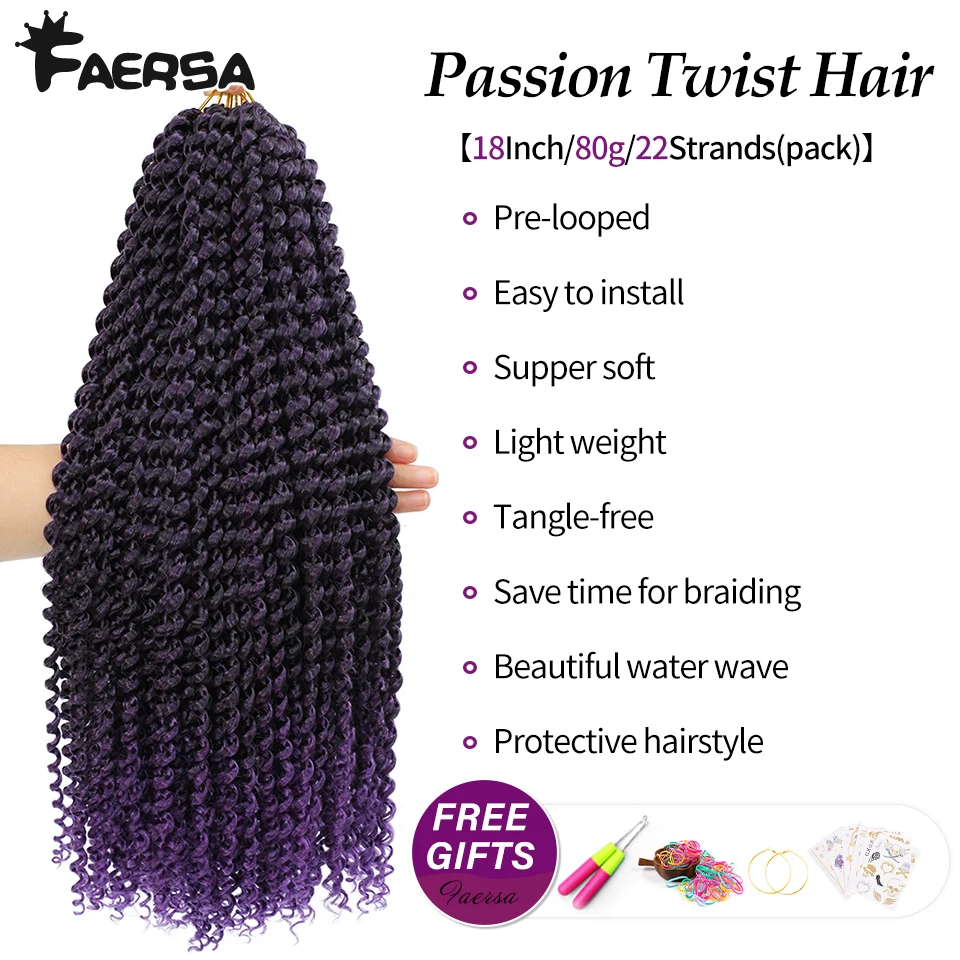 Braiding Extension Butterfly Afro Synthetic Locs Passion Twist Hair Crochet 18Inch Extension For Black Women Long Ombre Hair