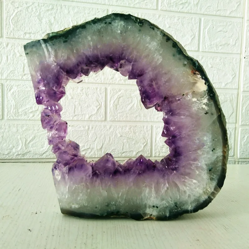 High quality Uruguay stone amethyst geode crystal quartz cluster home decor display amethyste pierre naturelle