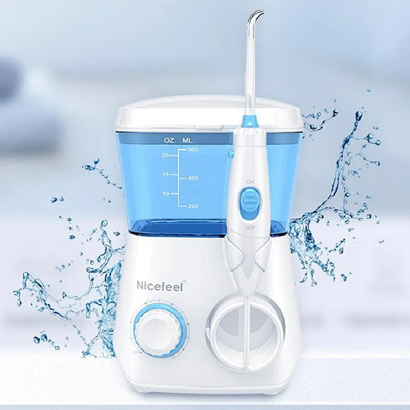 

Nicefeel Hydro Jet Oral Irrigator Water Flosser Dental Jet Teeth Cleaner Hydro Jet With 600ml Water Tank & 7 Nozzle and 1 brush