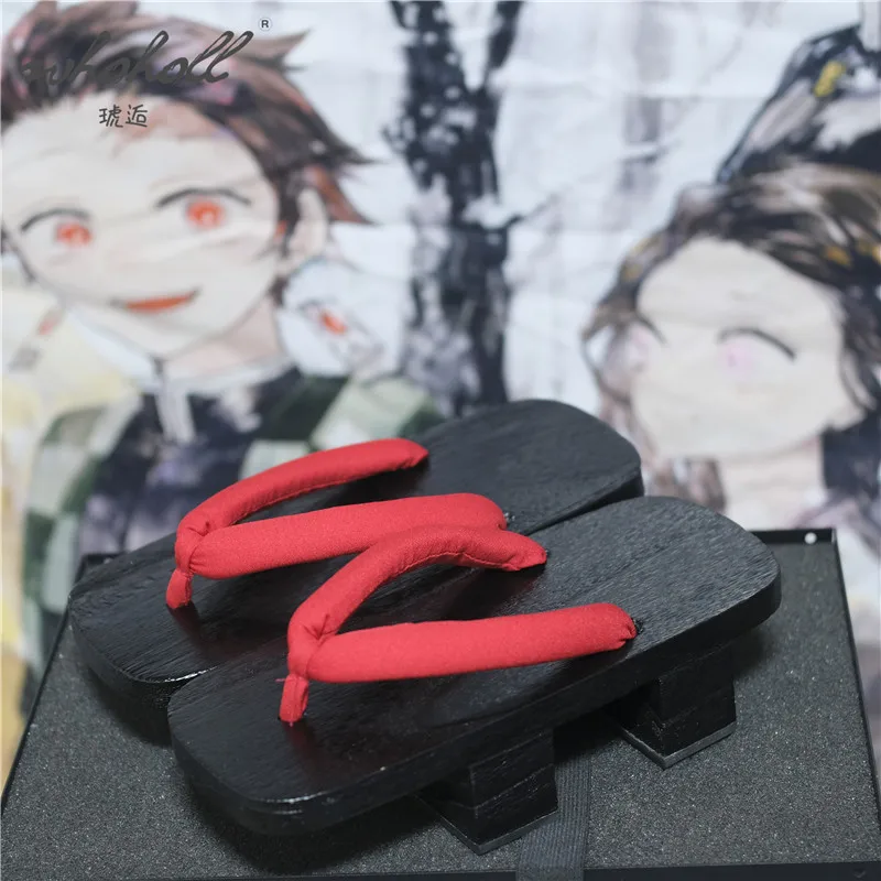 Sandalias de plataforma de fondo grueso para hombre y mujer, zuecos japoneses de madera Geta, zapatos de Cosplay de Anime de Geisha, chanclas de verano