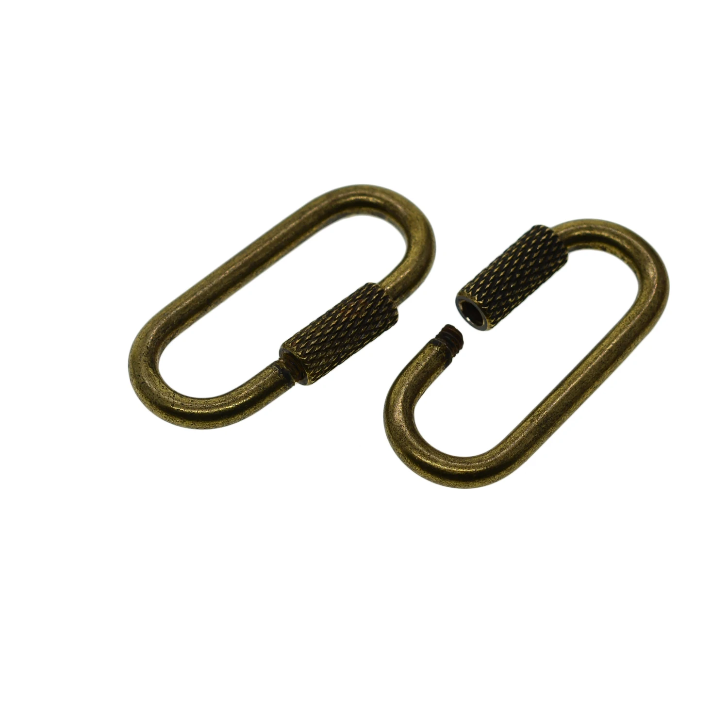 10 pcs Heavy duty Steel Oval O safety Screw Lock quick link connector Carabiner Keychains Key ring Clasp Hook lanyard EDC DIY