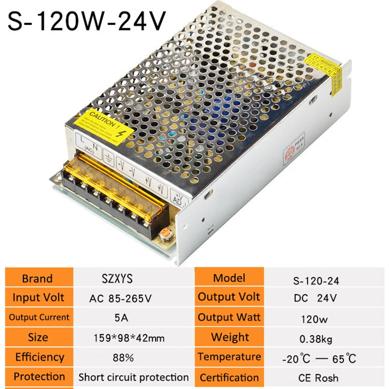 Industrial Security Medical Instrument LED Stage Light 24V 100w150w200w250w300w Current 4.2A to 21A DC Switch Power Supply Board