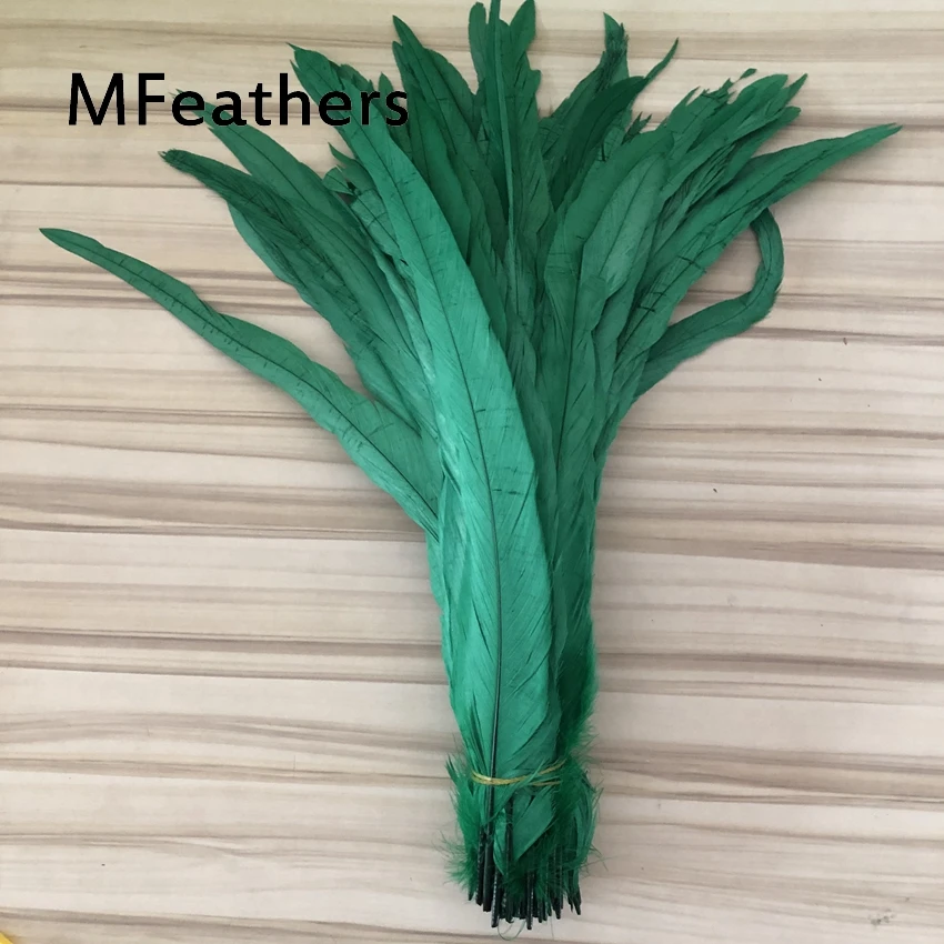 Deep green dyed rooster coque tails 35-40cm 40-45cm long chicken feathers diy natural feather for carnival christmas mask decor.