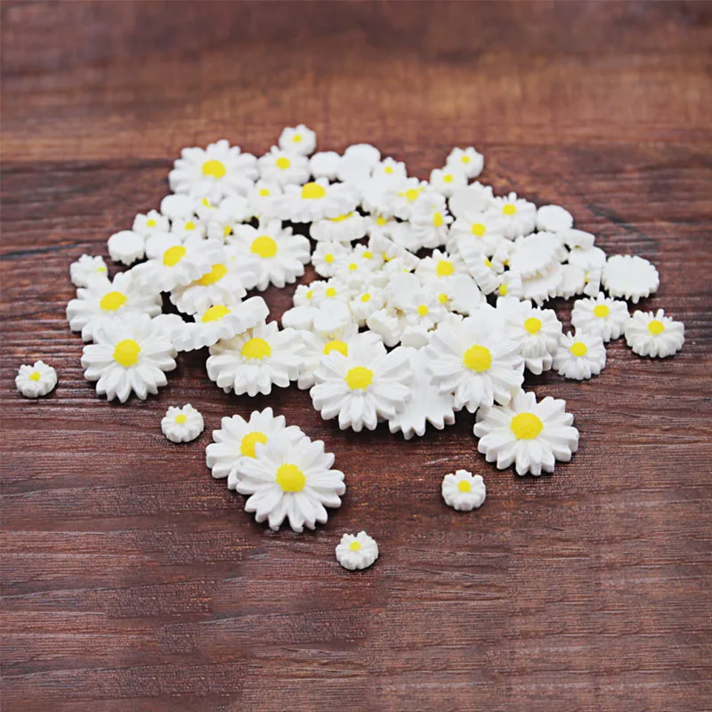 10 Pcs 9/13/20mm Simulation Of Fresh Sunflowers, Small Daisy Resin Accessories, DIY Mobile Phone Shell Materials