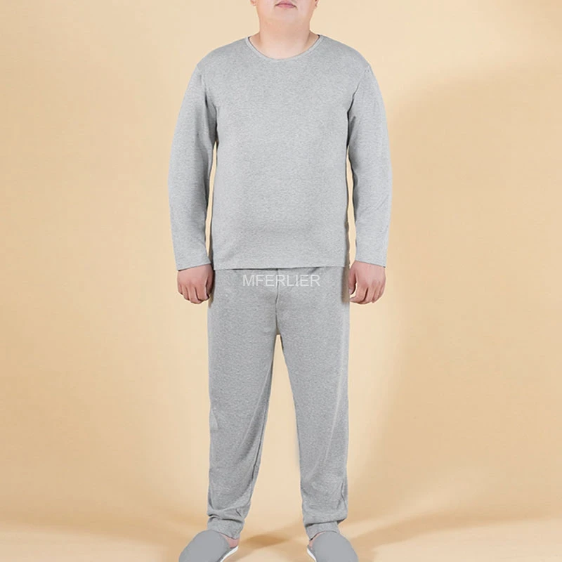 Spring Autumn Large Size Thermal Underwear 5XL 6XL 7XL 8XL O-neck 150kg Men Long Johns