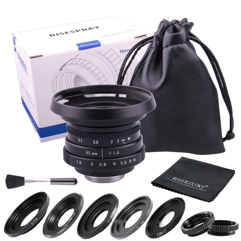 

RISESPRAY Camera Lens 35mm f1.6 Manual prime lens II portrait lens for mirrorless camera Multi-interface combination