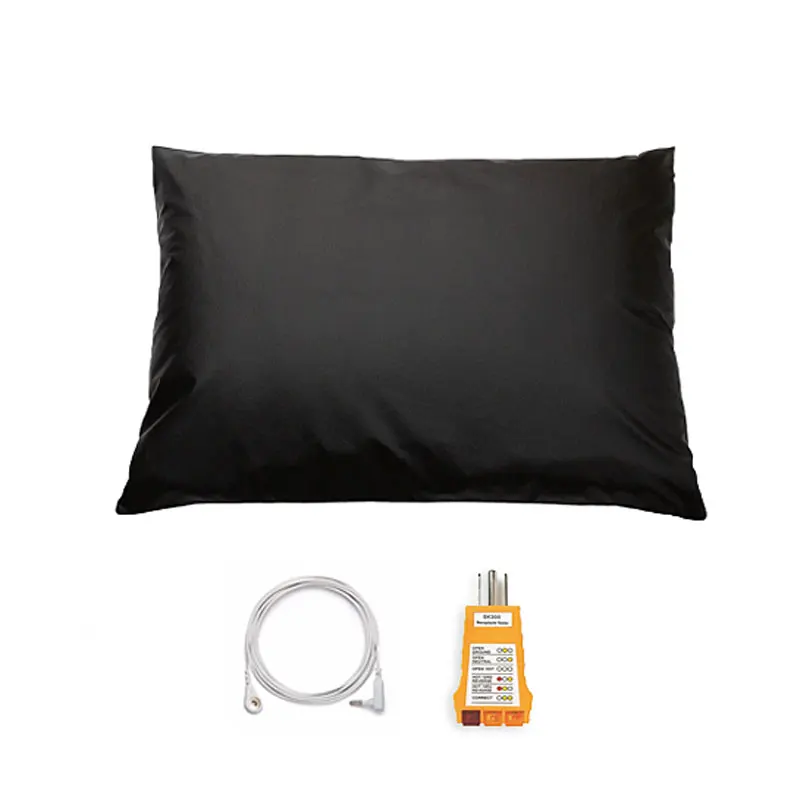 

Earthing Pillow Cover Kit Pillow Case conductive leather with grounding cord grounded socket tester 20"x29.5inch