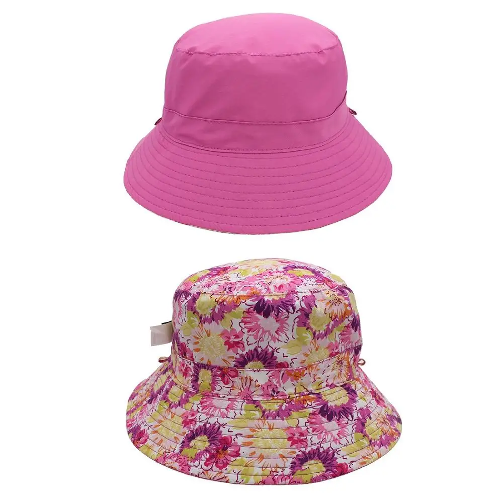 Connectyle Women Ladies Bucket Hat Wide Brim Packable Cotton Reversible Sun Protection Hat  Detachable Summer Travel Play Hat