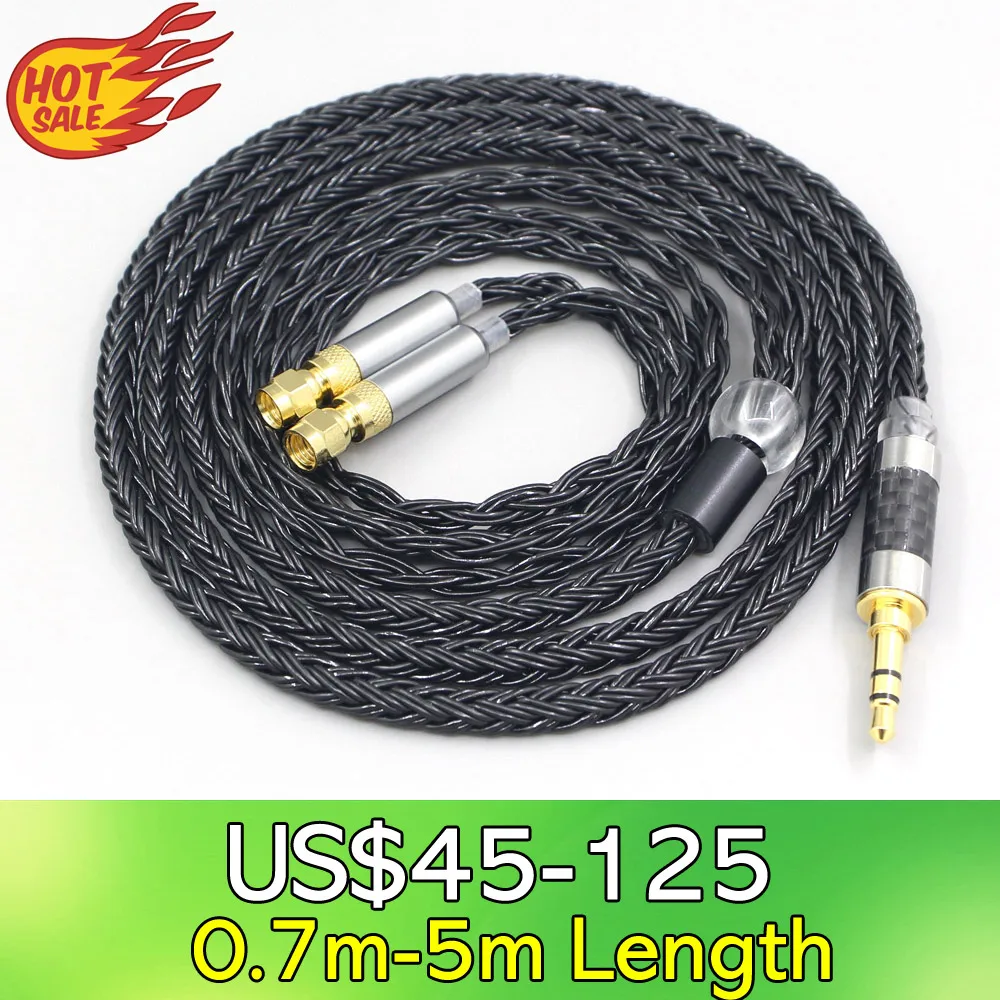 LN007417 16 Core 7N OCC Black Braided Earphone Cable For HiFiMan HE400 HE5 HE6 HE300 HE4 HE500 HE6 Headphone