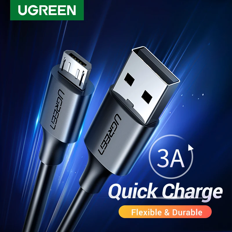 Ugreen Micro USB Cable 3A Fast Charging USB Data Cable Mobile Phone Charging Cable for Samsung HTC LG Android Tablet USB Wire