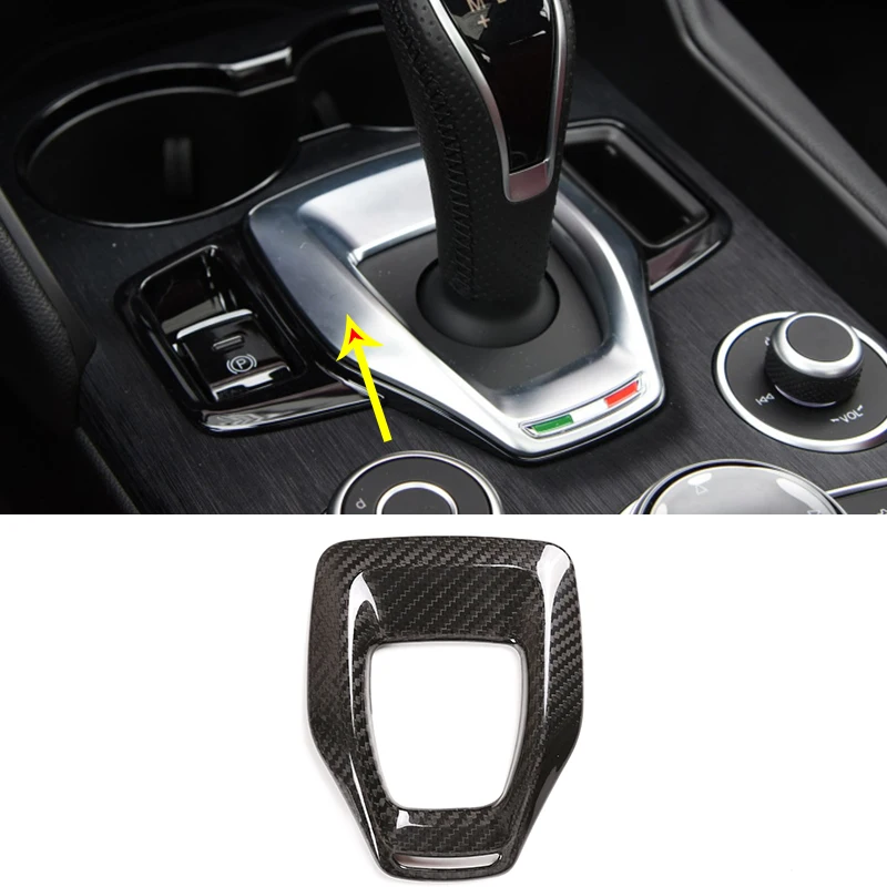 

Real Carbon Fiber Car Styling Center Control Gear Frame for Alfa Romeo Giulia Stelvio 2020 Car Interior Accessories