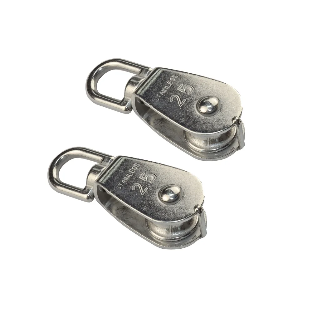 

2PCS 304 Stainless Single Sheave Open Block Pulley 15mm 20mm 25mm 32mm 50mm For Kayak Canoe Marine Boat Hardware