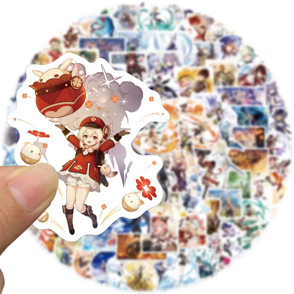 10/30/50/100PCS Genshin Impact Open World Game Anime Stickers DIY Skateboard Phone Laptop Guitar Luggage Kid Cartoon Sticker Toy