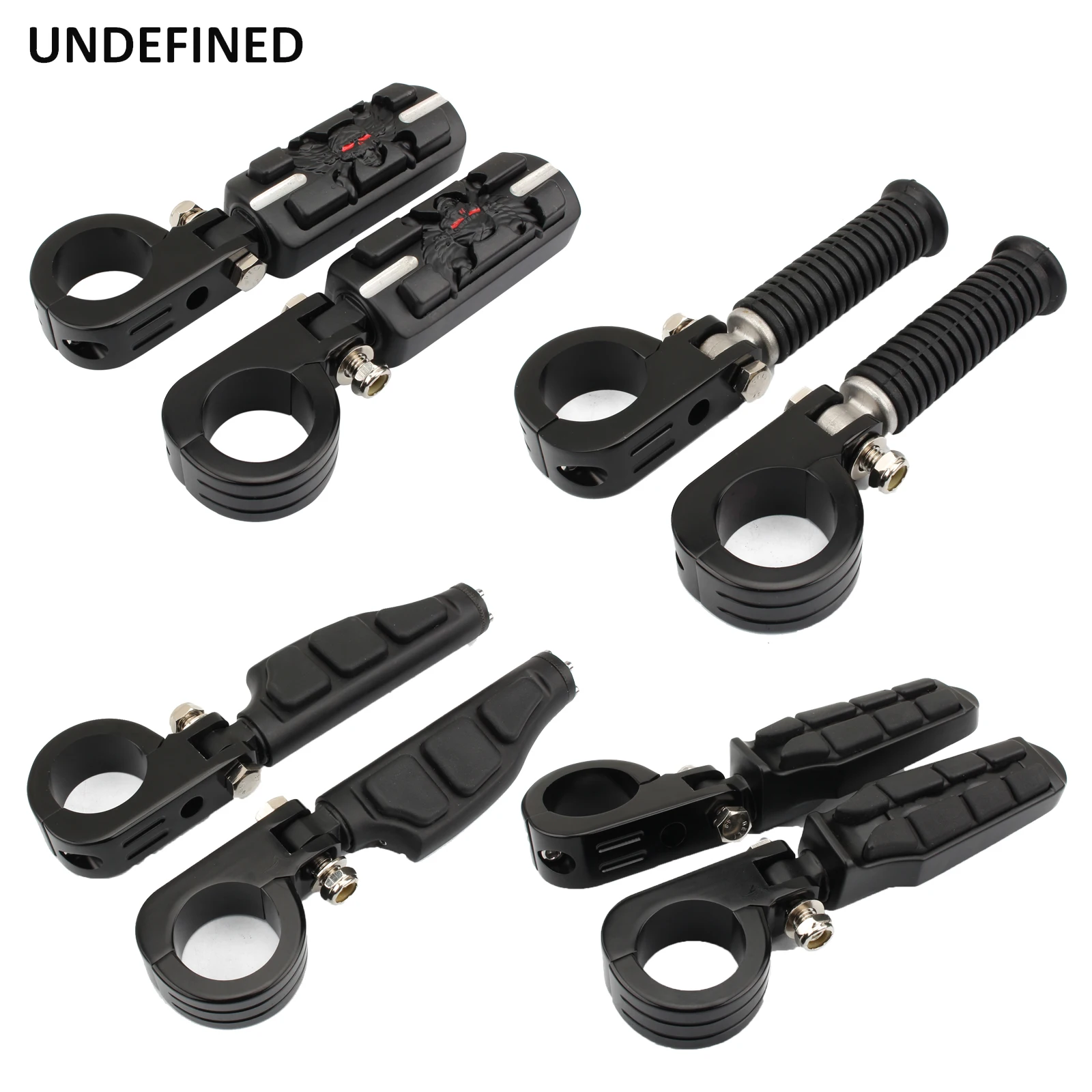 

Motorcycle Highway Foot Pegs Pedal 32mm 1.25" Crash Bar Engine Guard Footrests W/Clamps Mount For Harley Touring Dyna XL