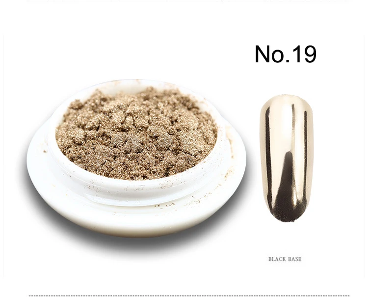 1Pc 19 Farben Nagel Glitter Spiegel Pulver Chrom Staub Nail art Pigment 0,5g Spiegel Pigment Pulver Nagel Glitter dip Pulver, JK47441 – Detail 22