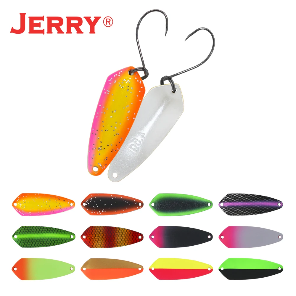 Jerry Aquila Micro Fishing Spoons Lake UV Color Area Trout Chub Perch Metal Lures Bait Spinner Glitter Pesca