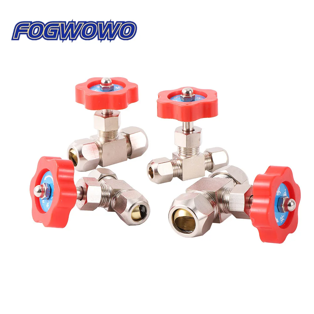 6/8/10/12mm Brass Nickel-Plated Shut Off Valve Garden Irrigation Waterstop Valve Water Controller Needle Type