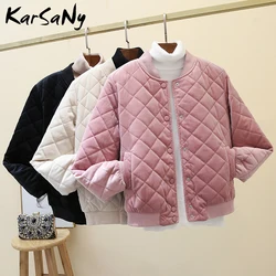 Quilted Jackets Winter Women's Coats Short Jacket Women Parka Velvet Coat Short Jacket Winter Womens Quilted Coat Warm