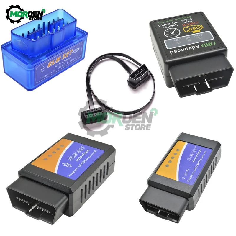 

ELM327 V1.5 V2.1 OBD2 OBDII Bluetooth Auto Diagnostic Scanner 12V Car Motorcycle Code Reader OBD2 Adapter 16Pin Extension Cable