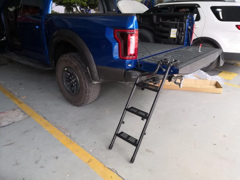 

Truck Tailgate Step Ladder For Ford F150 Raptor 2015-2019 Foldable Pickup Bed Cargo Accessories Parts