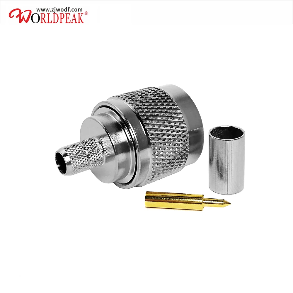 Free shipping10pcs N male straight crimp curly connector for H155 cable