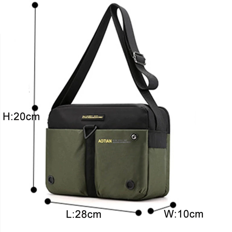 Scione Nylon Shoulder Bags Men Casual Travel Waterproof Single Shoulder Bag Men Sling Cross Body Messenger Bags Male iPad