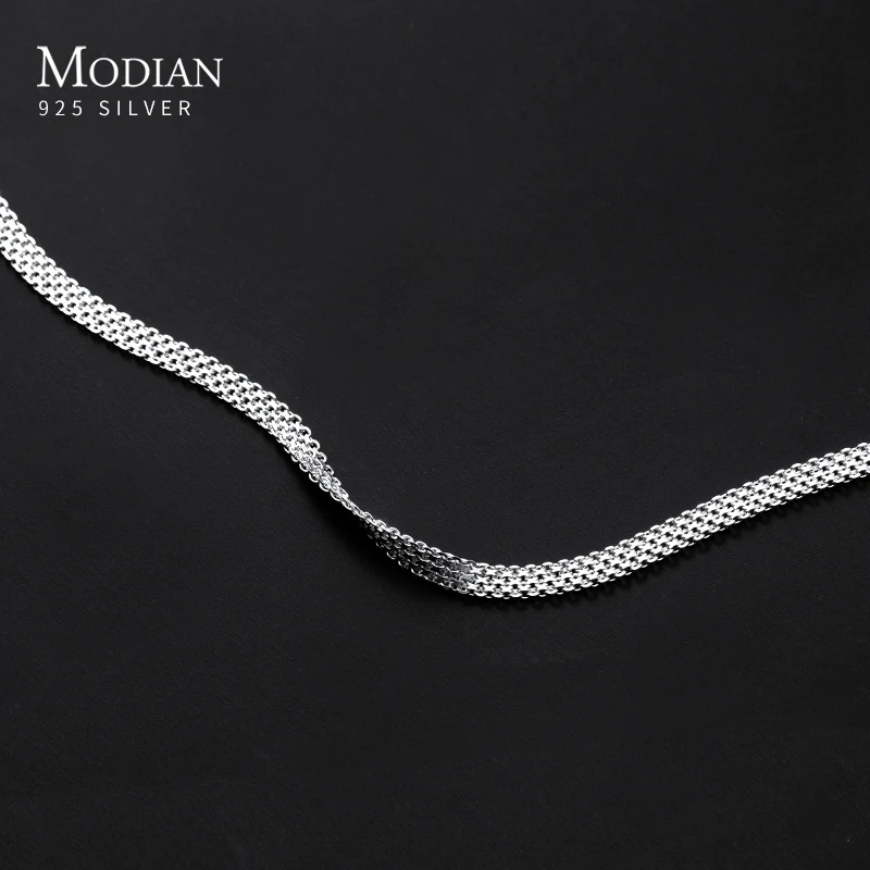 Modian 2021 New Exquisite Lace Style Short Necklace Chain Pure 925 Sterling Silver Choker Necklaces For Women Party Jewelry Gift