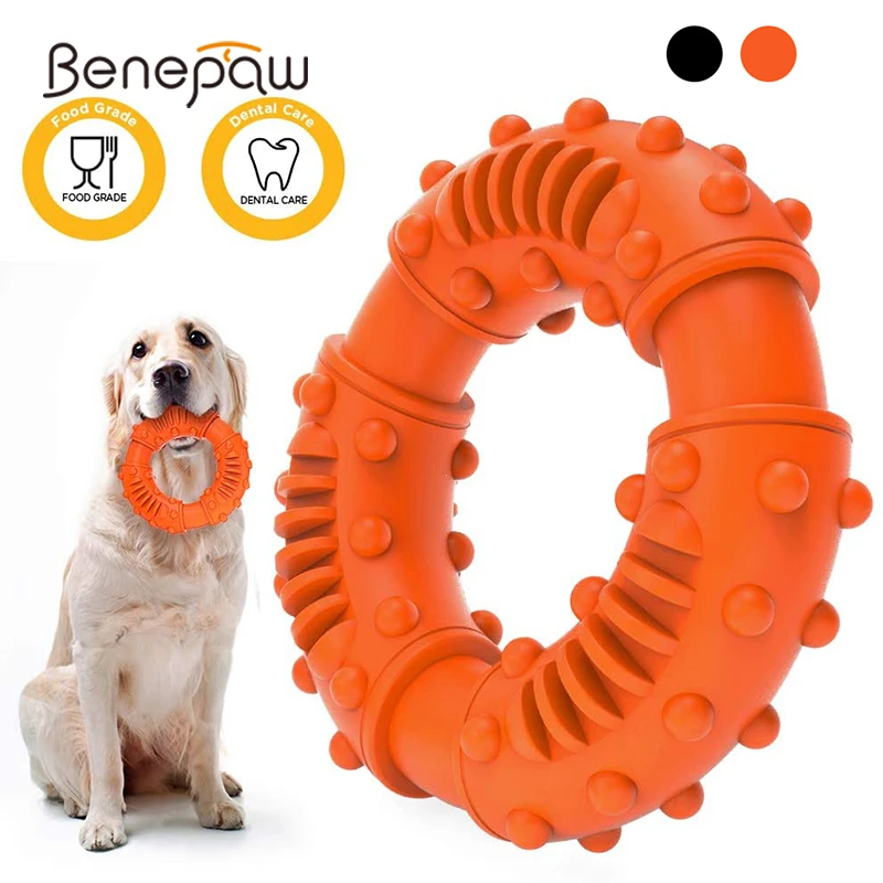 

Benepaw Strong Rubber Chew Toy For Dogs Teeth Cleaning Nontoxic Indestructible Puppy Toys For Small Medium Large Dogs Pet Play