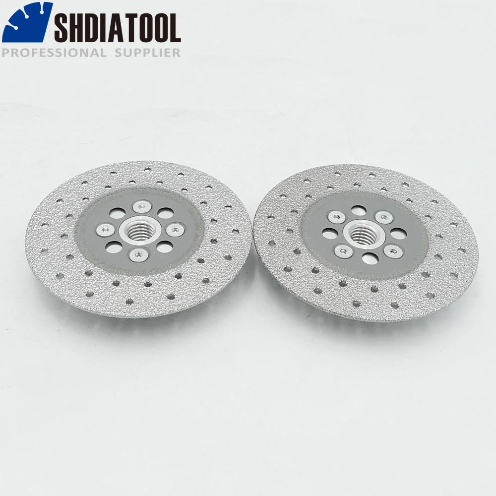 SHDIATOOL 2 قطعة قسط جودة القطر 4.5 "/115 مللي متر جهين فراغ صنع من النحاس الماس قطع و طحن القرص مع 5/8-11