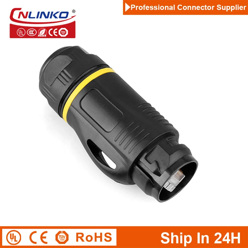 Cnlinko BD24 plastica M24 8pin Cat5e aviazione RJ45 connettore del segnale presa spina per rete Ethernet LED tabellone per le affissioni centralino