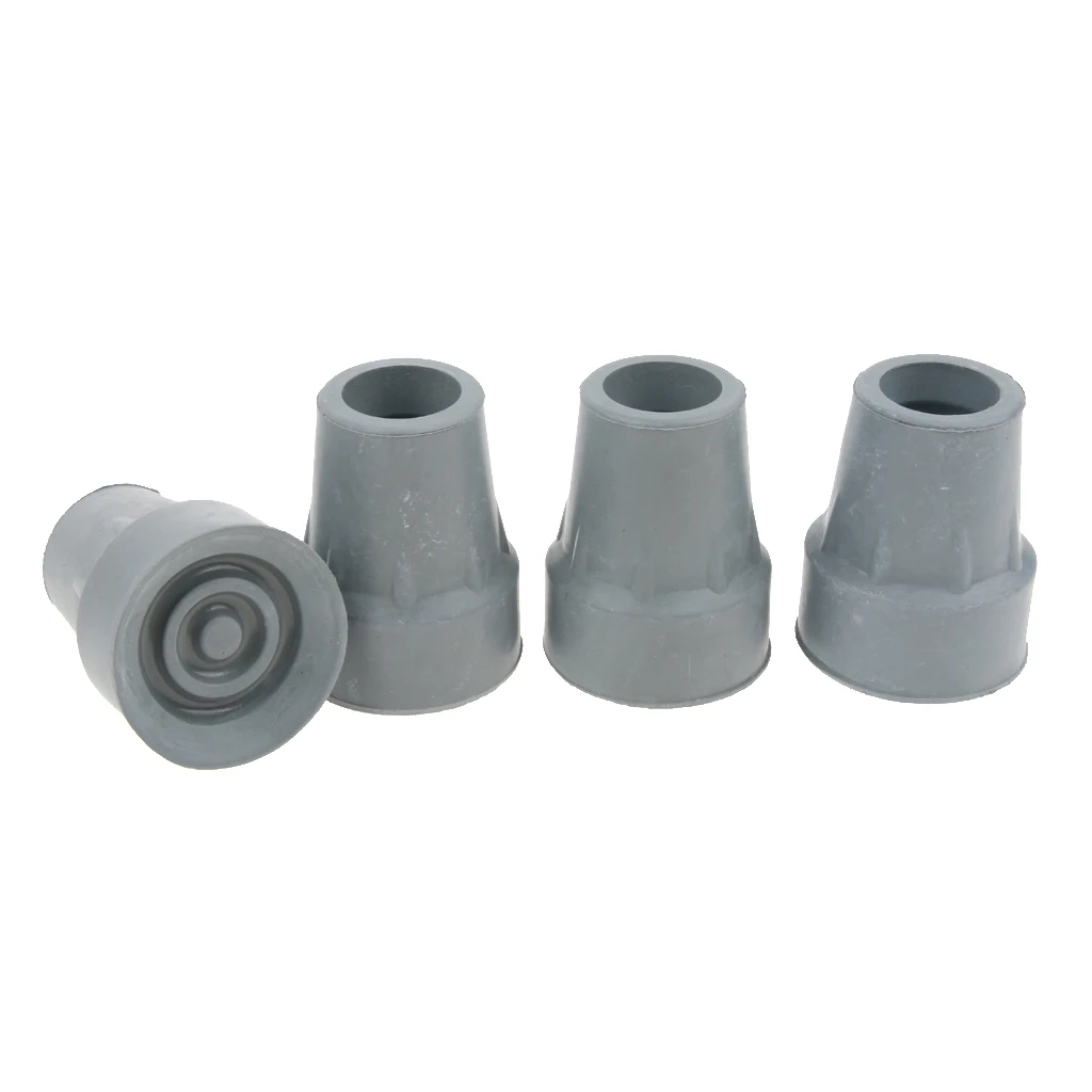 4 Pieces Cane Tips End, Rubber Crutch & Walker Tips & Leg Tips Caps Cover - Inner Diameter: 2.2 cm (0.86 inch) - Gray