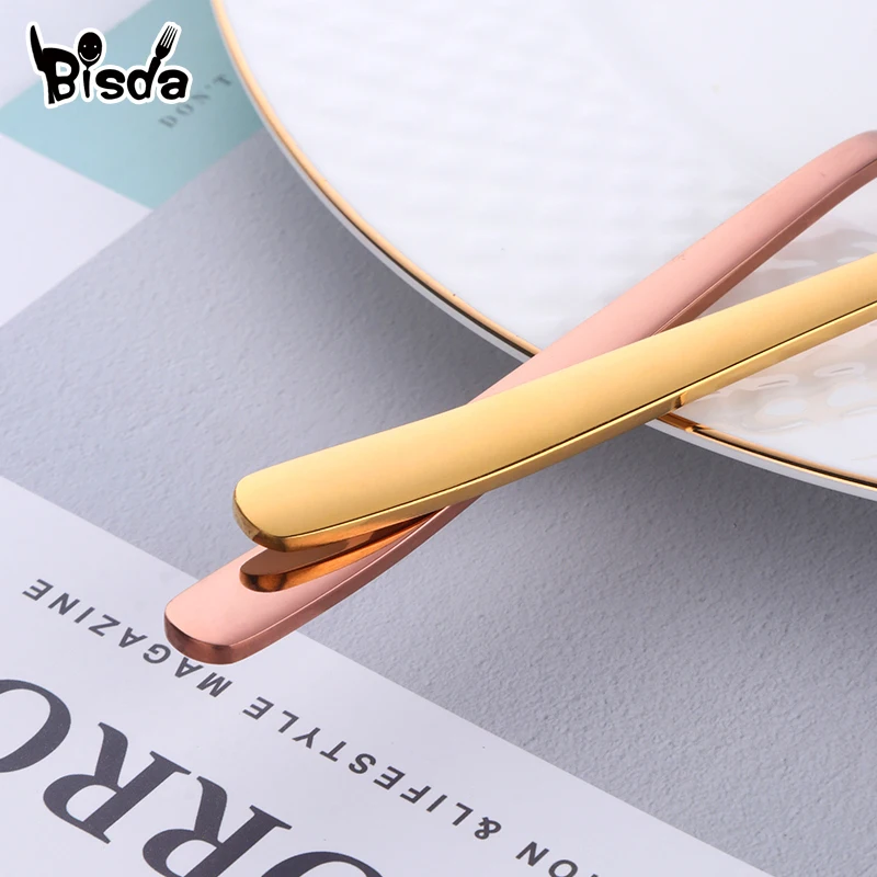Stainless Steel Spoon Fork, Spork Hanging Cup, Salad Spoon, 8 Color, Dessert Snack Forks, Reusable Gold Party Dinnerware, 1Pc