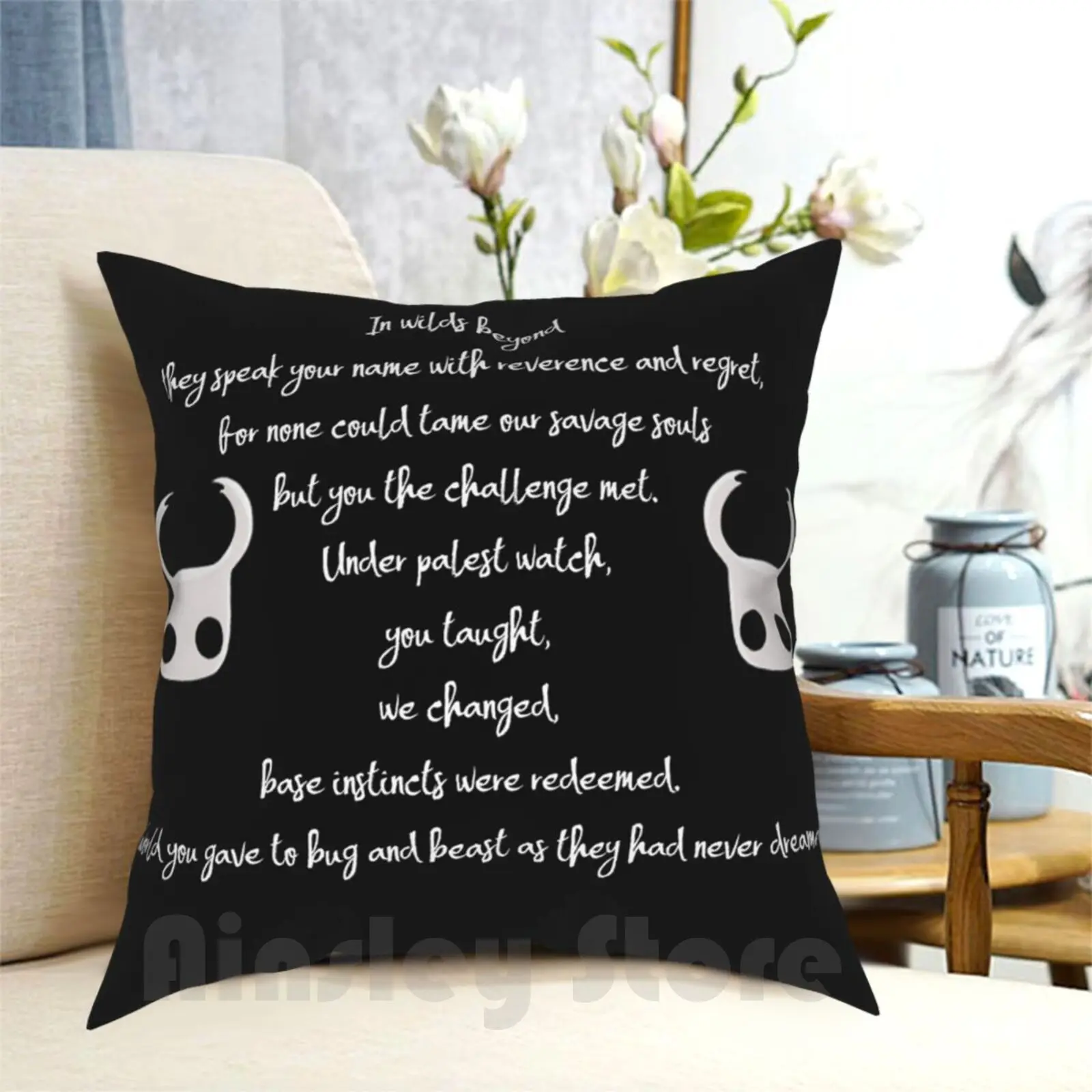 Hollow Knight Poem Pillow Case Printed Home Soft DIY Pillow cover Hollow Knight Video Game Videogame Computer Pale Soul